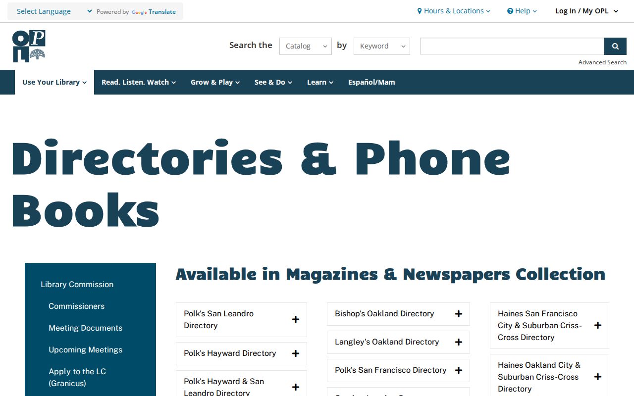 Albany city directory research with Oakland telephone and directory holdings