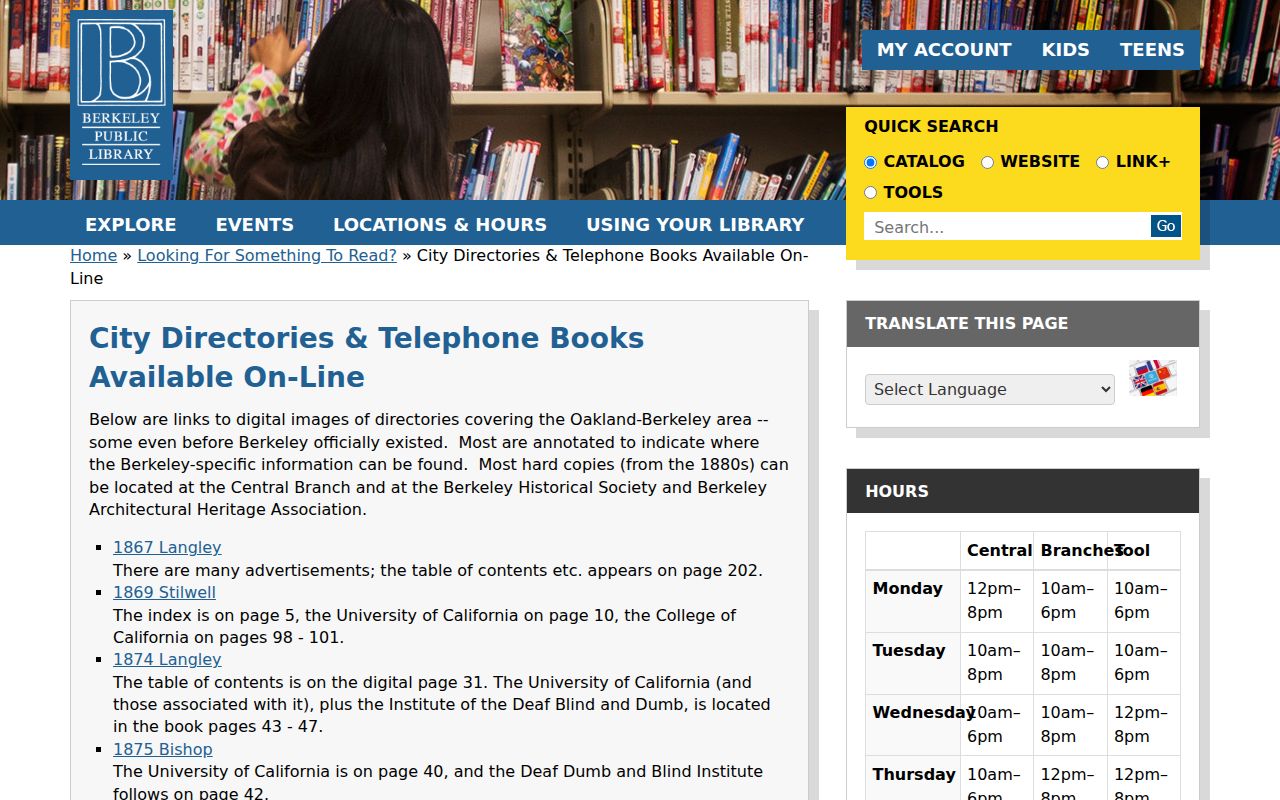 Albany city directory research using a regional Oakland-Berkeley collection