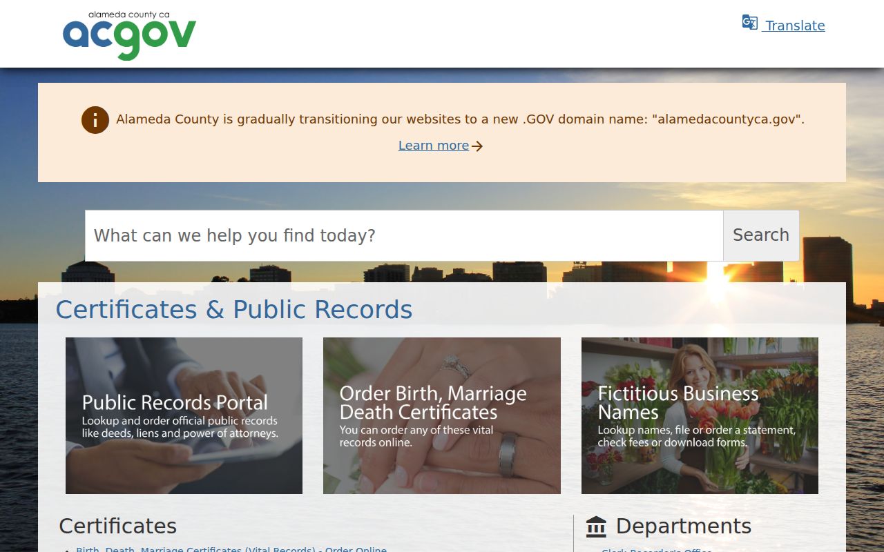 Albany previous residents research using Alameda County Clerk-Recorder records