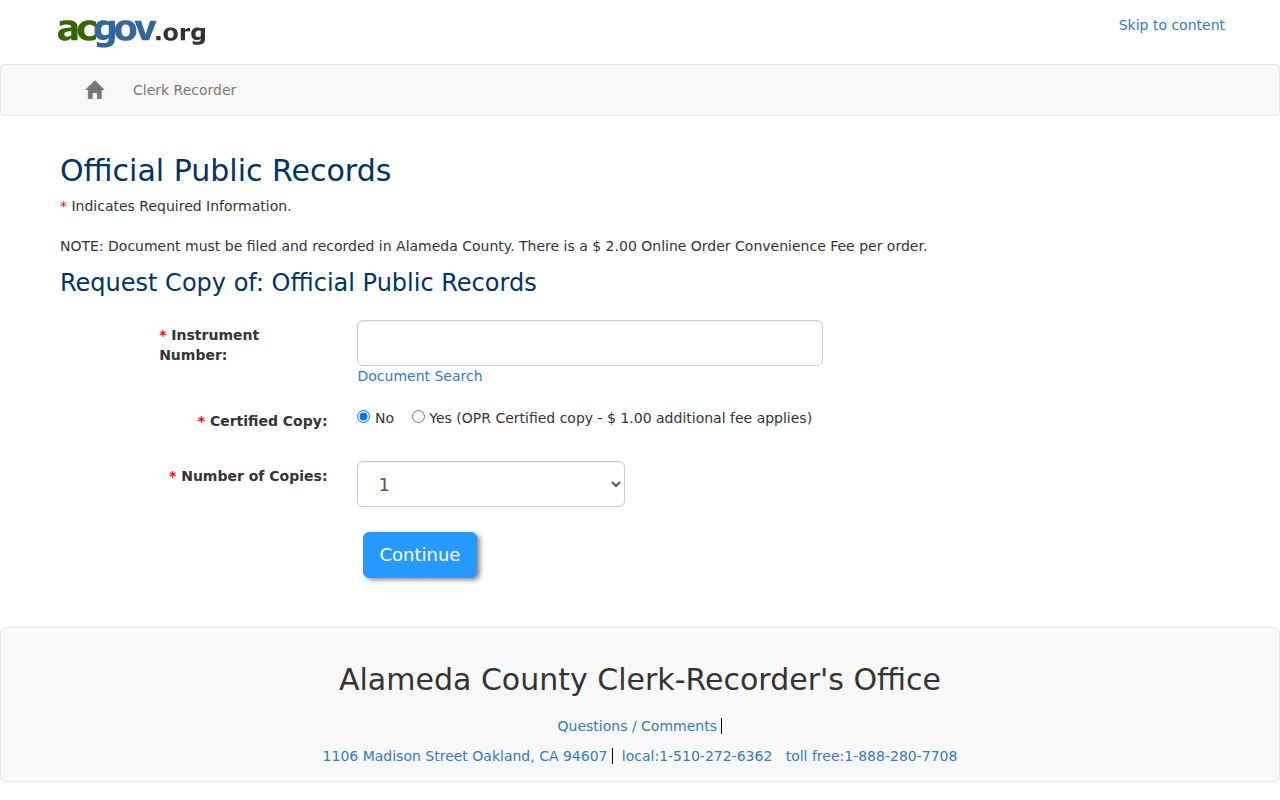 Albany previous residents research using the official record copy order form