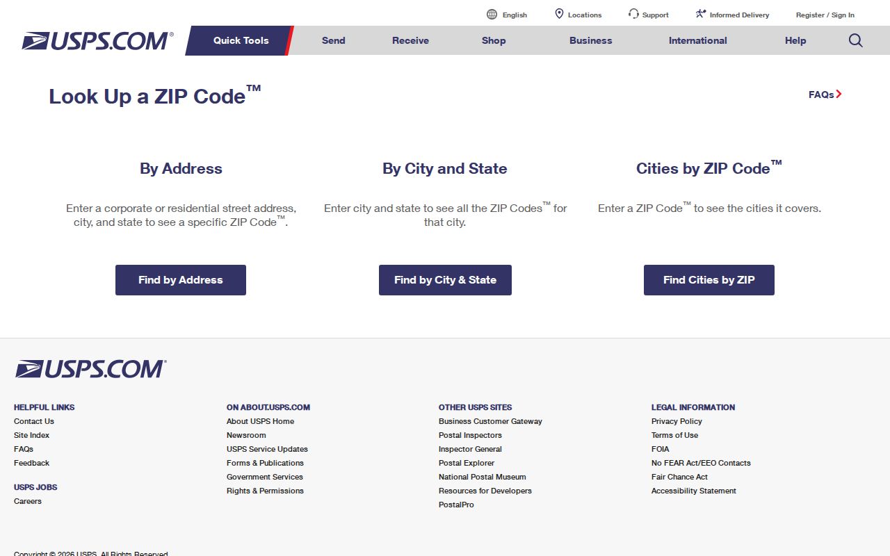 Albany ZIP code directory USPS ZIP Code Lookup